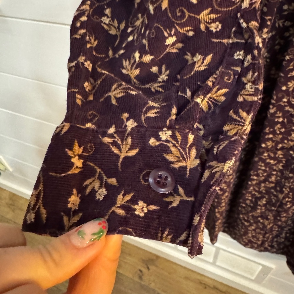 L.L. Bean Vintage Purple Floral Corduroy Maxi Dress
Size 10P - Picture 5 of 6